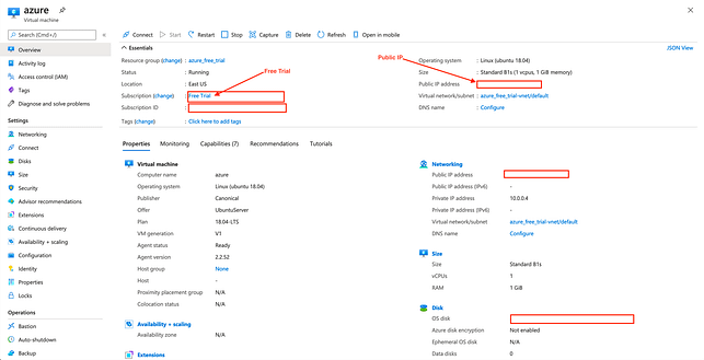 Azure free trail overview